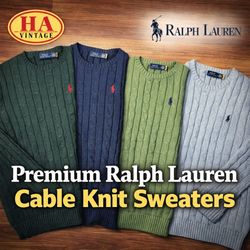 Pulls en maille torsadée Ralph Lauren Premium