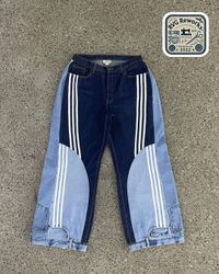 Upcycled Dual-Tone Sports Jeans