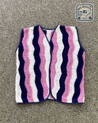 Upcycled Crochet Wave Vest