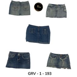 Y2K Denim Mini Skirt – Vintage Aesthetic(GRV-1-193..
