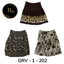 Brown Floral Printed Cotton Skirt – Perfect for Su..