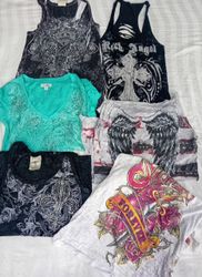 CR6336 Y2K Gothic Baby Tees