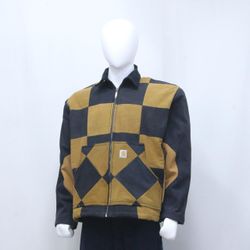 CR1206 Upcycled Checkered Work Jacket