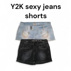 Y2K sexy denim mini shorts