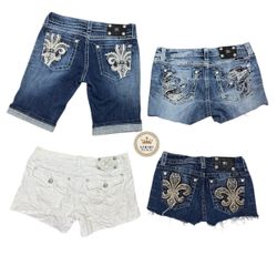 Miss Me Rock Revival shorts At 458