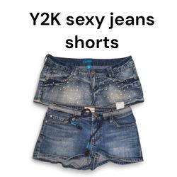 Y2K sexy denim mini shorts