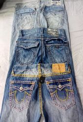 CR6359 Vintage True Religion Jeans Masculinos