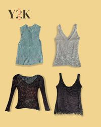 Y2K Sequin & Mesh Tops Bundle (Yv-616)
