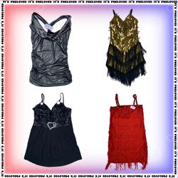 Techno Rave- Leather Tops/Jacket, Flapper Dress, C..