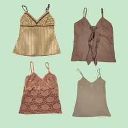 Y2K Erdtöne Cami Tops (FB-010)