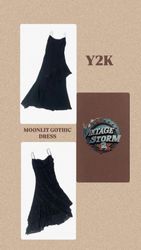 Y2K Moonlit Gothic Poly Dress
