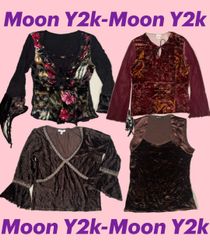Y2k Witchy Velvet Tops (M-1126)