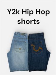 pantalones cortos de Hip Hop Y2k