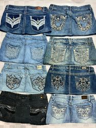 R395 Upcycled Ladies Embellished Mini Skirts