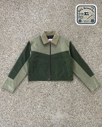 Upcycled Two-Tone Canvas Crop Jacket