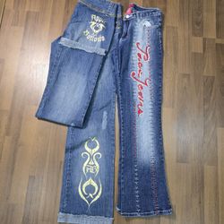 AV-0888 Jeans de campana estilo Y2K