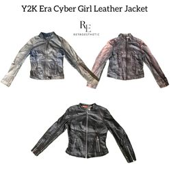 Y2K Era Cyber Girl Leather Jacket RE-2754