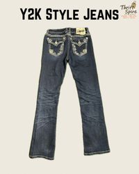 Y2K ブリトニー時代の装飾ジーンズ（シルバー、ヴィゴス、LAアイドルを含む） - [TS-0404..