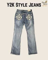 Y2K ポップ グラム ヘビービーズ ジーンズ (シルバー、ヴィゴス、グレース イン LA を含む)..