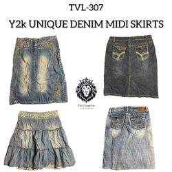 Y2K Unique Denim Midi Röcke (TVL-307)