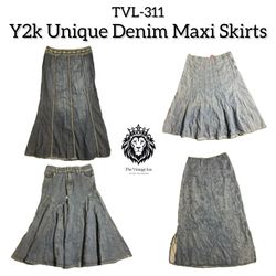 Y2K Einzigartige Denim Maxi-Röcke (TVL-311)