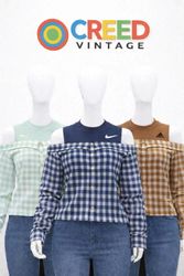 CR1263 Upcycled Off-shoulder Reworked shirt top