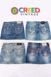 CR6457 Upcycle True Religion & Miss Me Skirts