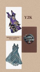 Y2K Obsidian Whisper Poly Dress