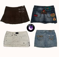 Y2K E Girl Era Denim Mini Skirts ft Guess (M-1133)