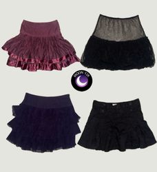 Y2K Gothic Flowy Skirts (M-1134)