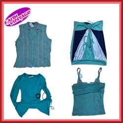 Sky Borders Pattern Matching Top Skirt and Dress B..