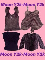 Y2k Festive Purple Tops (M-1136)