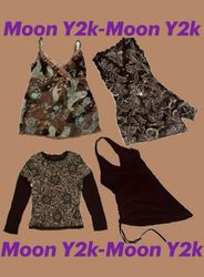 Y2k Grungy Brown Boho Tops (M-1138)