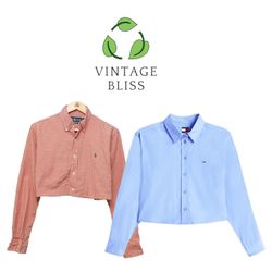 Upcycled Polo Ralph Lauren und Tommy Woman Crop To..