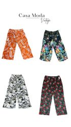 Y2K Floral printed silk bottoms 0602261