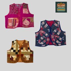 Upcycled Front Tie Quilt Gilet