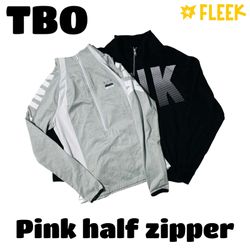Pink half zipper sweatshirt