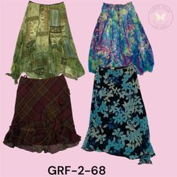Floral Print Poly Crepe Skirt (GRF-2-68)