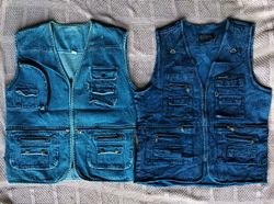Denim hunting vest 15 pieces