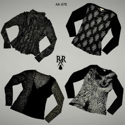 Y2K All Black Rave Full Sleeve Tops (AA-675)