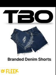 Branded denim shorts
