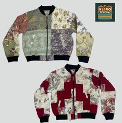 Upcycled Patchwork Quilt Bomber Jacket
