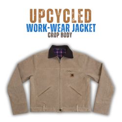 Jaqueta de trabalho cropped reciclada