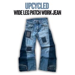 Upcycled LLW Patch Work Wide leg jeans- moq 15