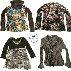 Y2K Retro Long Sleeve Blouses: 8Pcs M-1