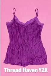 TH # 28 Y2K 2000s Satin Silk Camisole Top