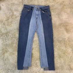 Upcycled Two-Tone Levi’s Patchwork Jeans