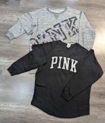 3703 - Pink Half and Long Sleeves T Shirt