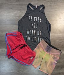 3711 - Pink Short, Muscle Tank Sexy short