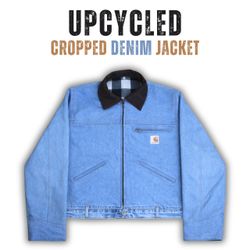 Upcycled Carharrt Cropped Denim Jacket -moq15